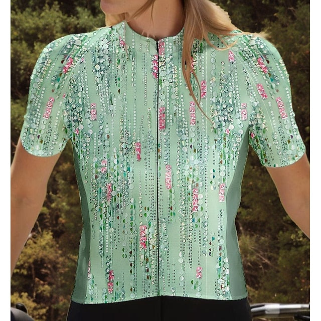 Women's Cycling Jersey Graphic Color Block Lines / Waves