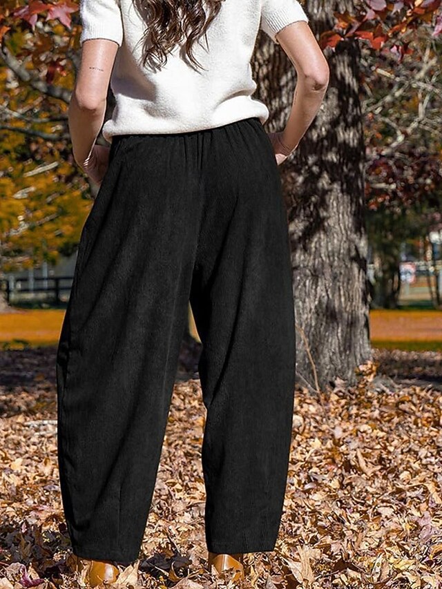 Women's Culottes Wide Leg Chinos Pants Trousers Harem Pants