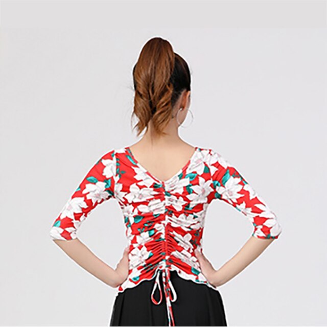 Latin Dance Ballroom Dance Top Printing Women's Training