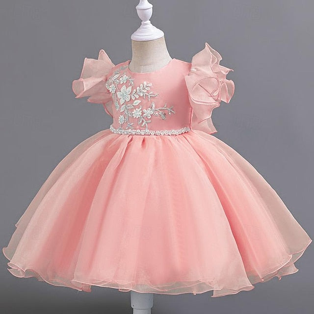 Sequin Dress Sleeveless Girls' Kids Party Floral Wedding