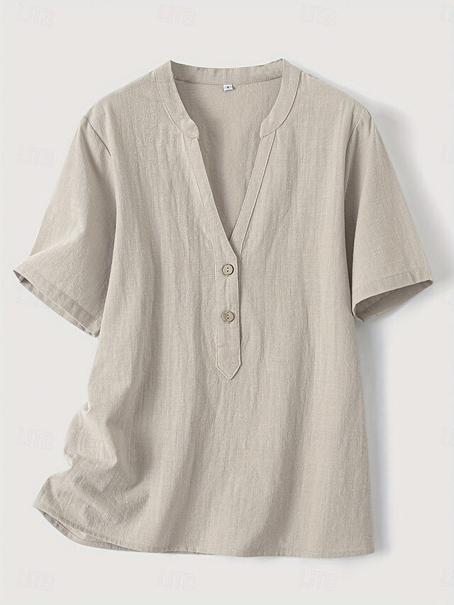 Women's Blouse Buttons Solid Color Daily Stylish Casual