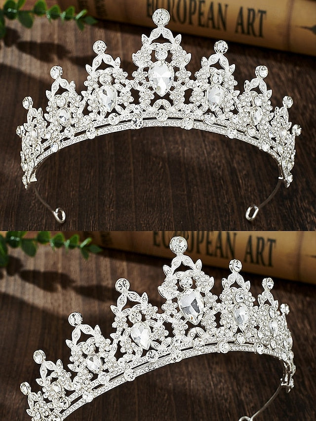 Rhinestone Women's Jewelry and Tiara Silver – Set Elegant