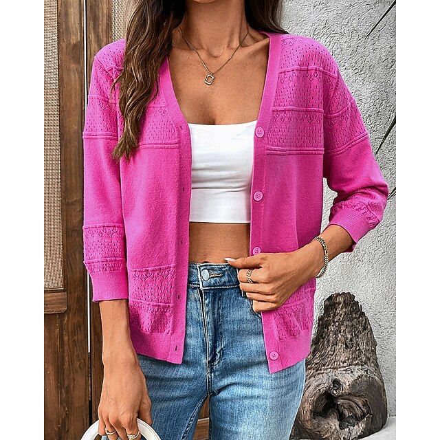 Women's Knit Cardigan Long Sleeve Top Athleisure Fall /