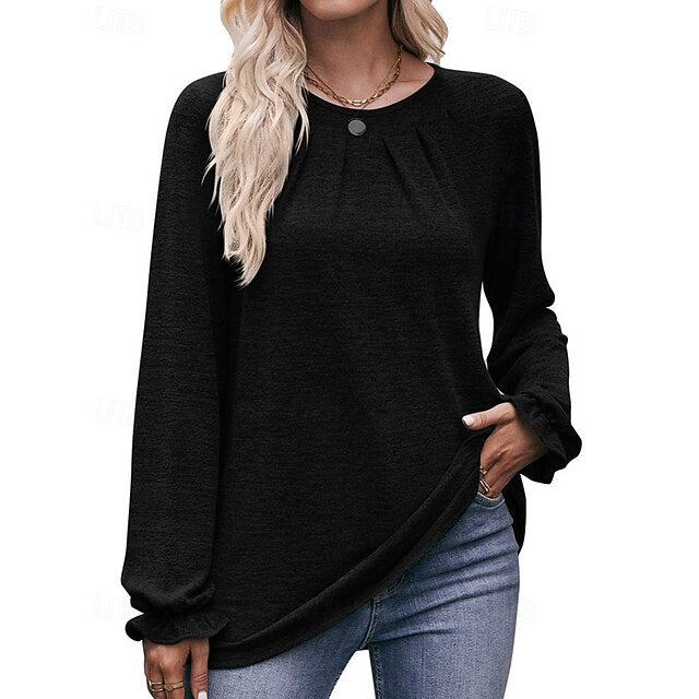 Women's Pullover Shirt Casual Tops Long Sleeve Top