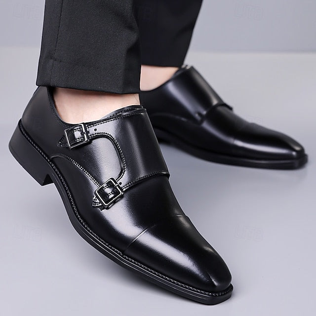 Monk Leather Double – Men's Strap Shoes Elegant