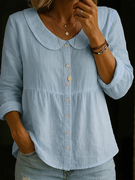 Women's Blouse Solid Color Vintage Daily Stylish Long