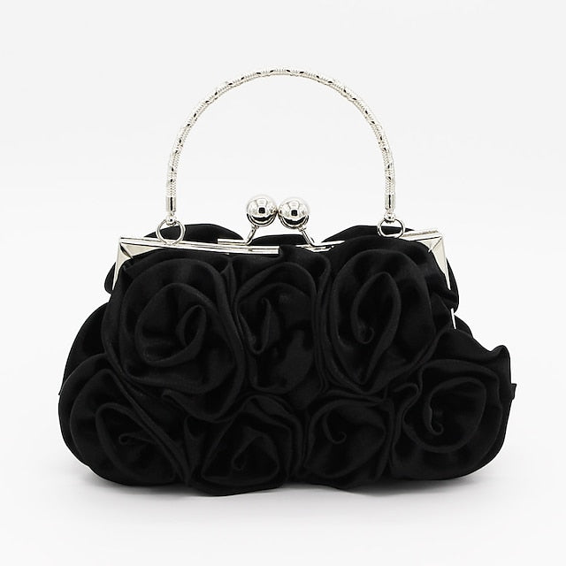 Evening – Design Vintage Bag Floral Elegant Red Clutch Rose