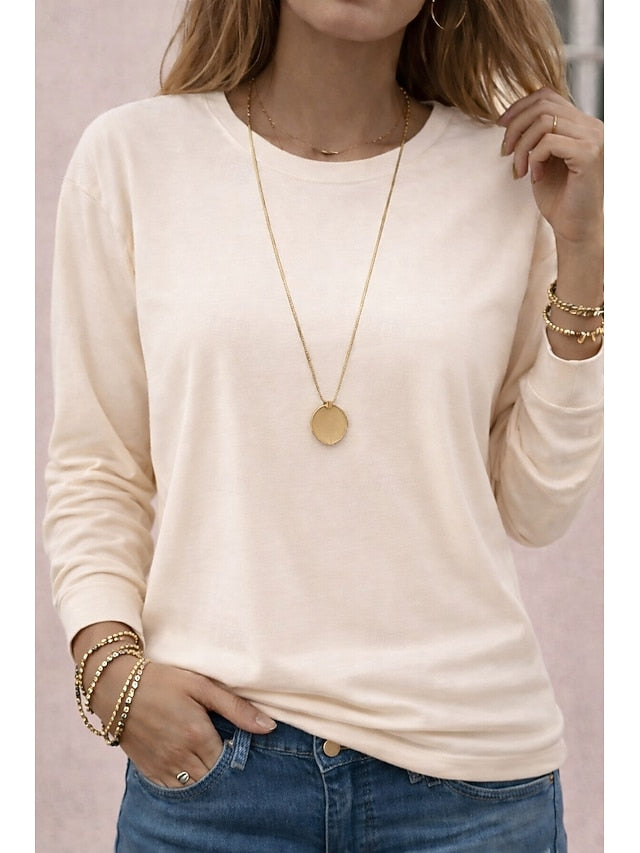 Women's Oversized 100% Cotton Knit Tee Solid Color Stylish