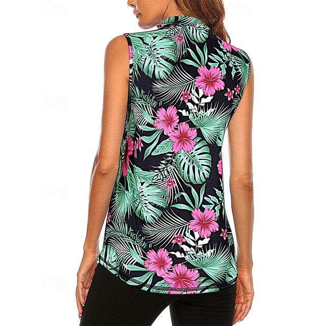 Women's Graphic Tropical Floral Botanical Sport Shirt Golf