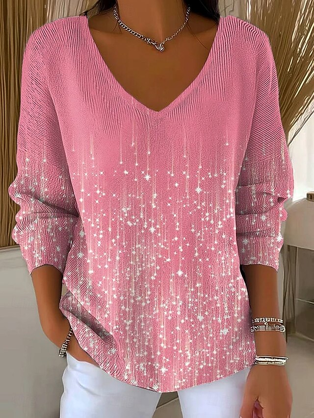 Women's T Shirt Ombre Graphic Elegant Fashion Casual Long