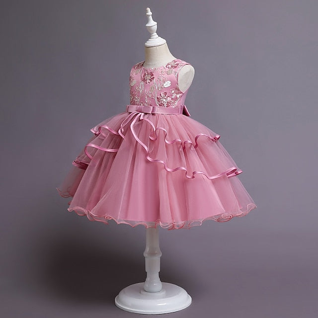 Girls' Dress Flower Sleeveless Girl Sequin Kids