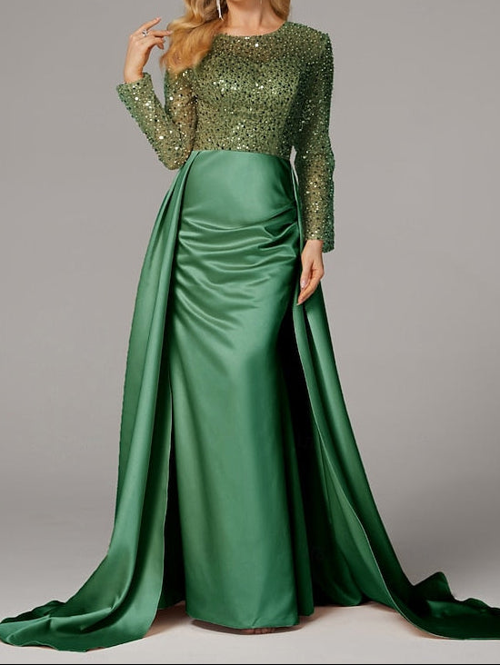 Dress Gown Elegant Floor Carnival Masquerade Mermaid Evening