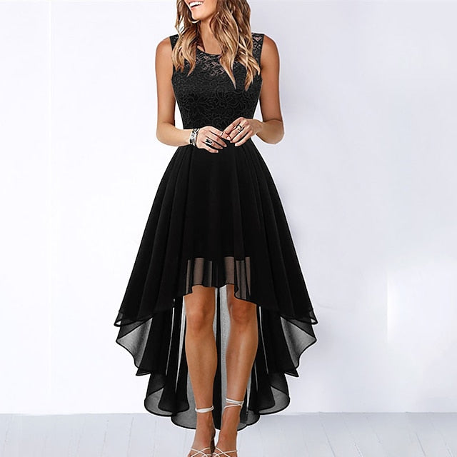 Women's Cocktail Party Dress Lace Dress Swing Dress Long