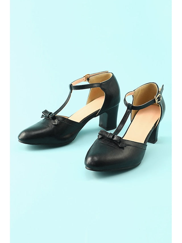 heels 20s T-strap Heels Roaring Shoes Vintage Retro 1950s Chunky