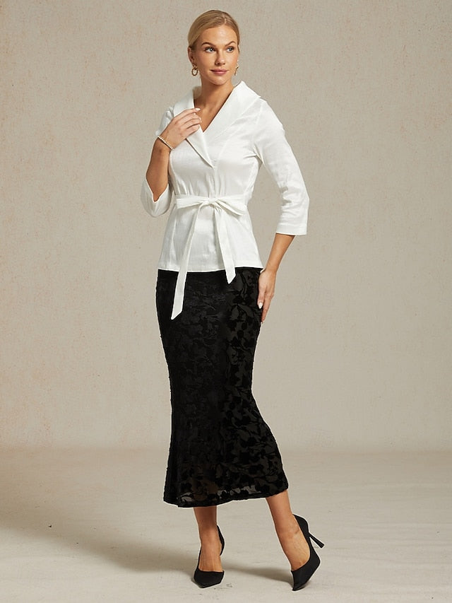 Women's Elegant Vintage Maxi High Waist Skirts Stretchy