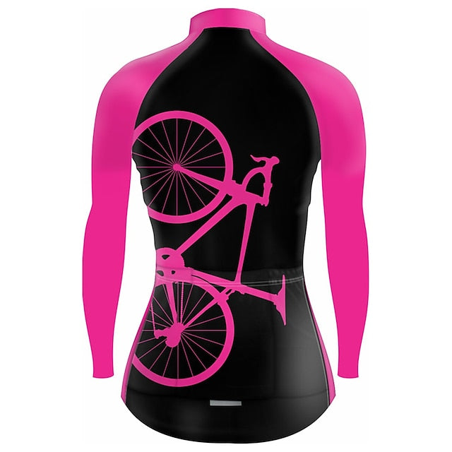 Women's Cycling Jersey Graphic Funny Long Sleeve Bike
