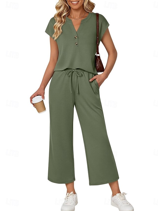 Women's Pants Sets Bolero Top Short Sleeve Crew Neck Solid