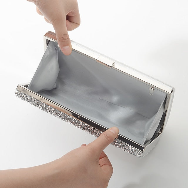 Women's Silver Glitter Clutch