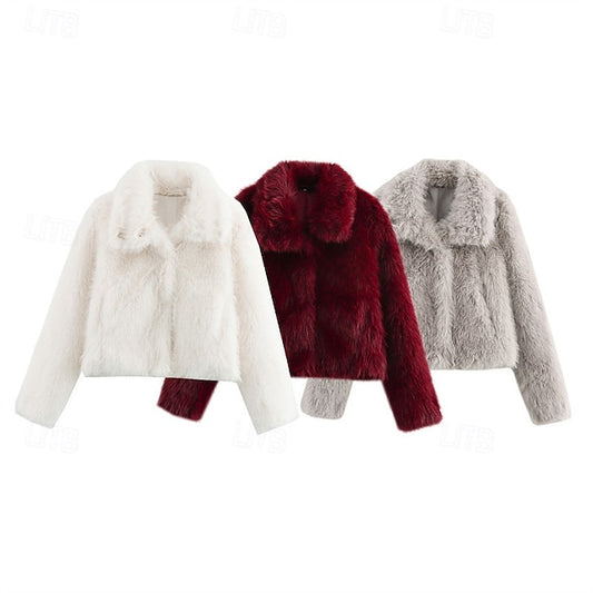 Furs Fur Buttons Faux Warm Women's Comfortable Coat