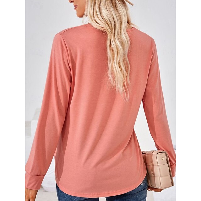 Women's Blouse Ruched Solid Color Daily Stylish Casual Long