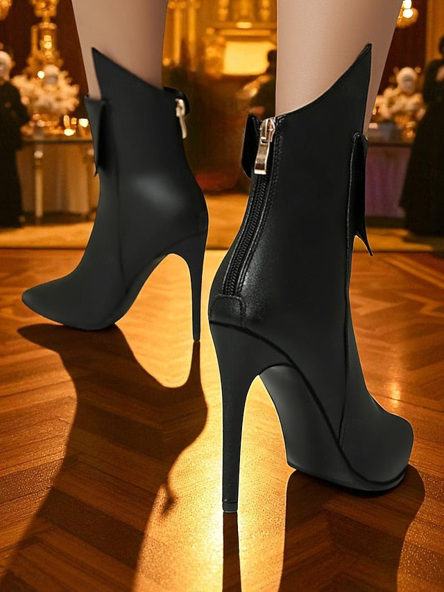 Ankle Toe Women's - Gold Metallic Pointed Stiletto Boots