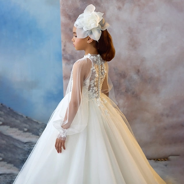 Solid Girls' Color Party Dress Kids Communion First