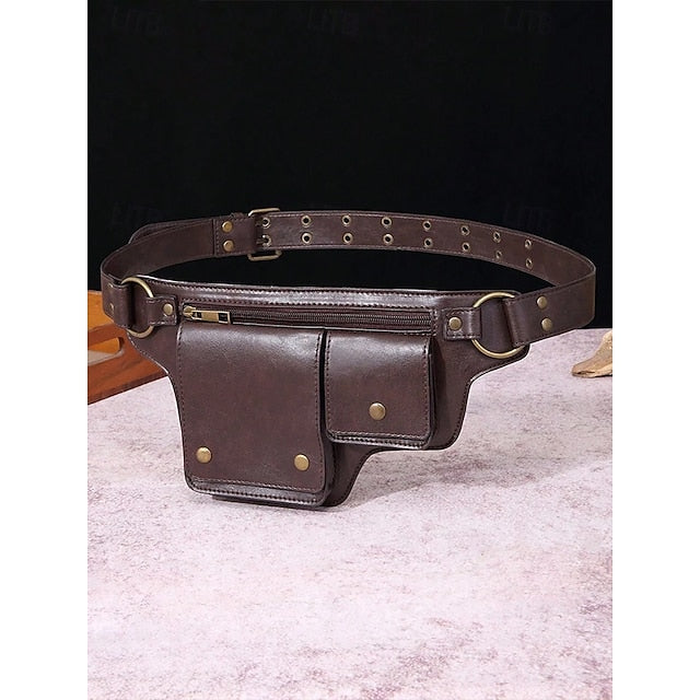 Utility Bag with Vintage Belt Women's Leather Faux