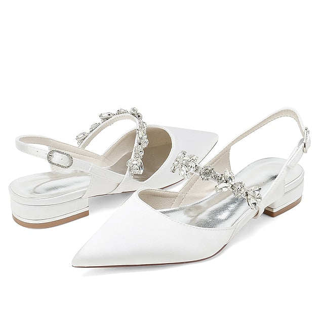 Flat Heel Crystal Women's Bridal Shoes Wedding
