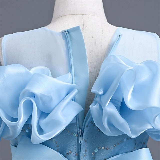 Solid Girl Color 3D Dress Party Flower Girls'