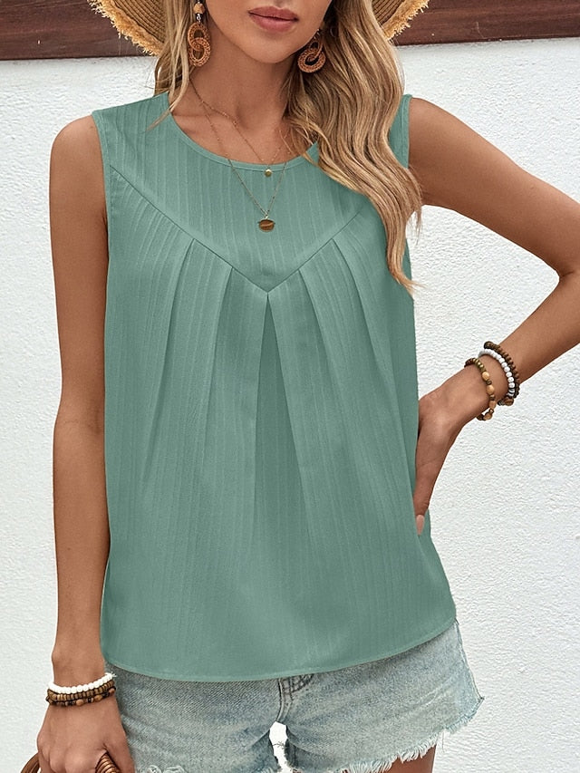 Women's Camisole Tank Top Solid Color Stylish Casual
