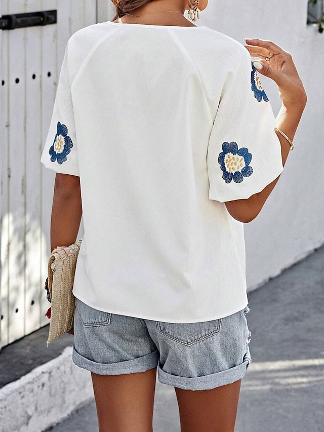 Women's Popover Shirt Summer Shirt Casual Shirt Blouse