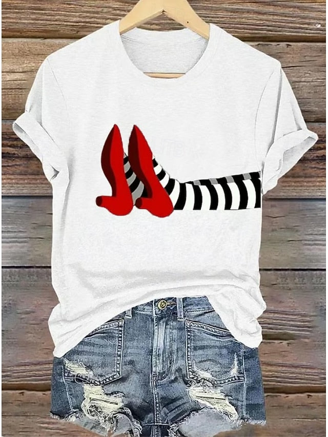 Women's T shirt Witch Graphic Vintage Stylish Classic Short