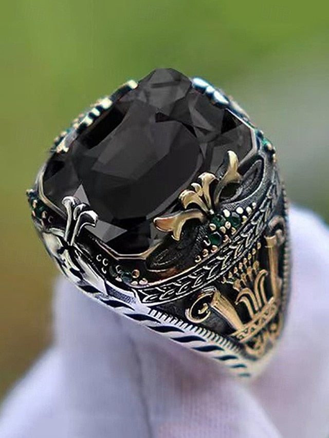 Men's Gemstone Ring Alloy