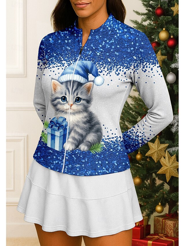 Women's Animal Cat Sport Shirt Tennis Shirt Tennis Top Long