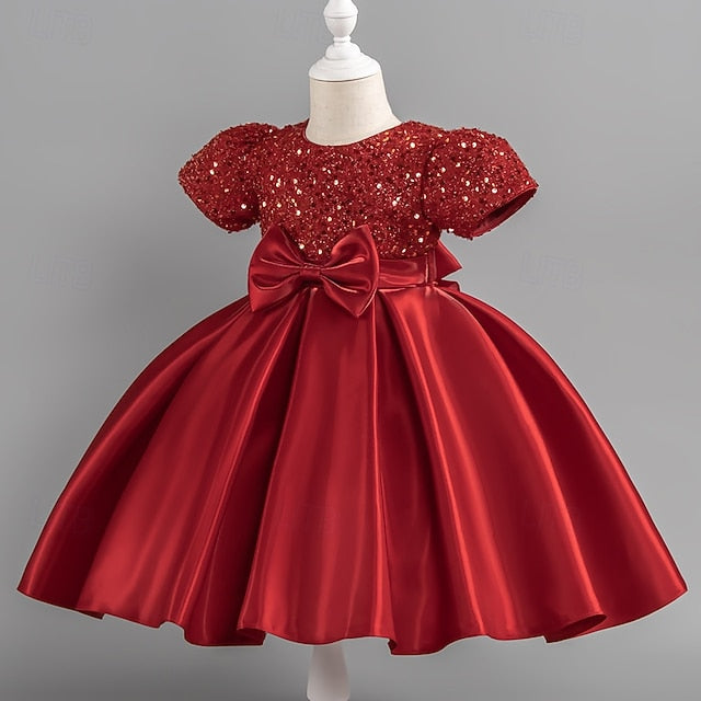 Sequin Party Short Girls' Toddler Sleeve Dress Wedding