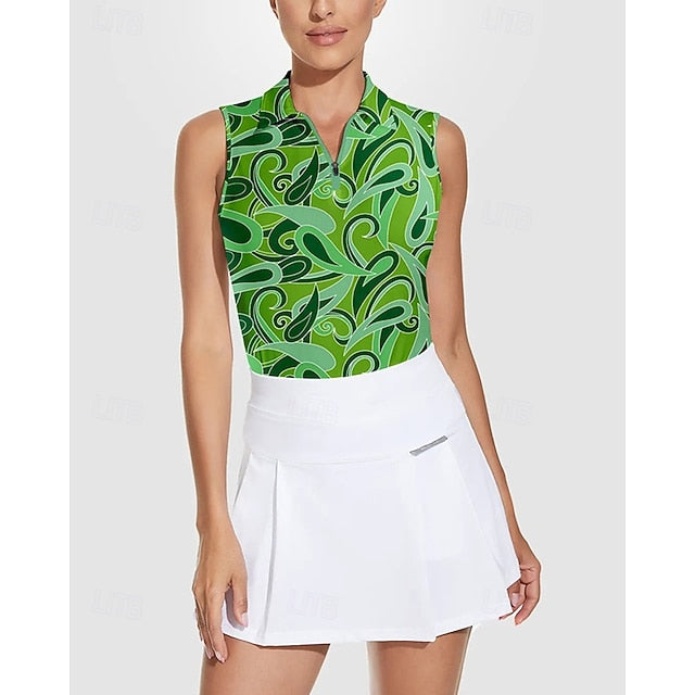 Women's Abstract Art Tennis Shirt Sleeveless Print UPF50+