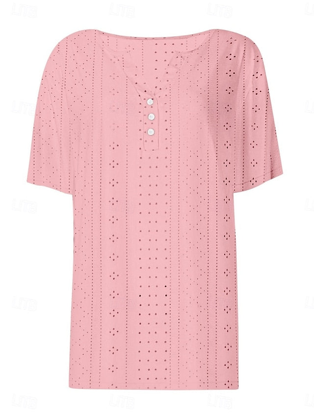 Women's T Shirt Solid Color Plain Stylish Modern Casual