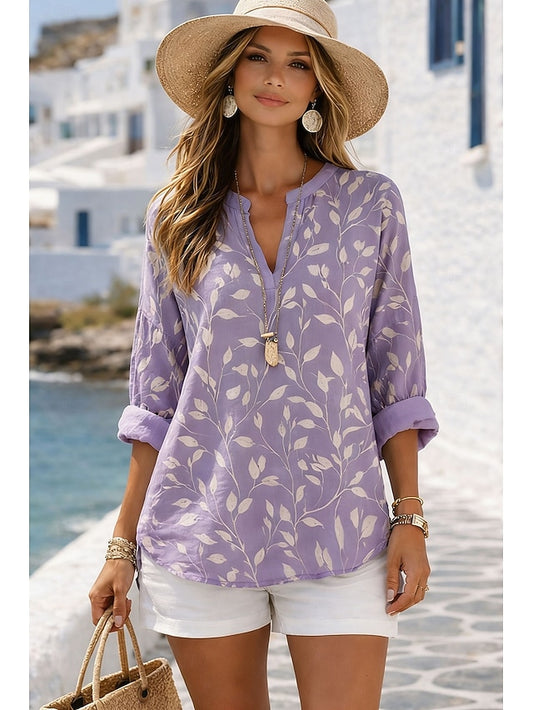 Women's Shirt Boho Shirt Blouse Print Floral Graphic