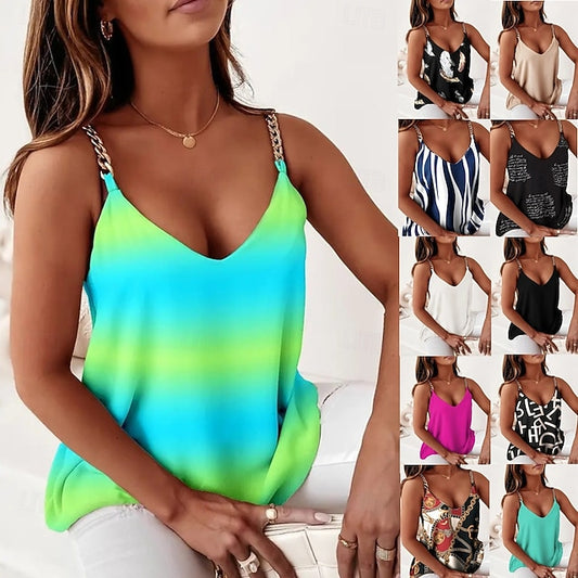 Women's Tank Top Print Ombre Floral Letter Bohemia Fashion