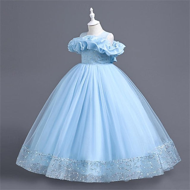Solid Girl Color 3D Dress Party Flower Girls'
