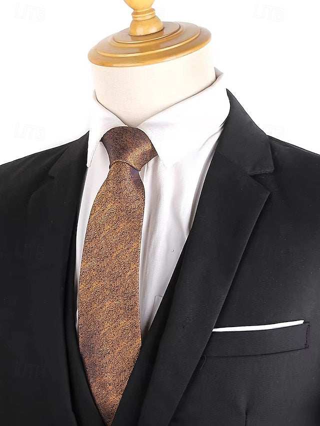Men's Herringbone Tie Polyester Christmas Stylish –