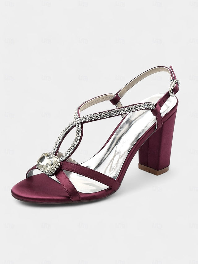 Sandals Elegant – Satin Rhinestone Royal Women's Blue