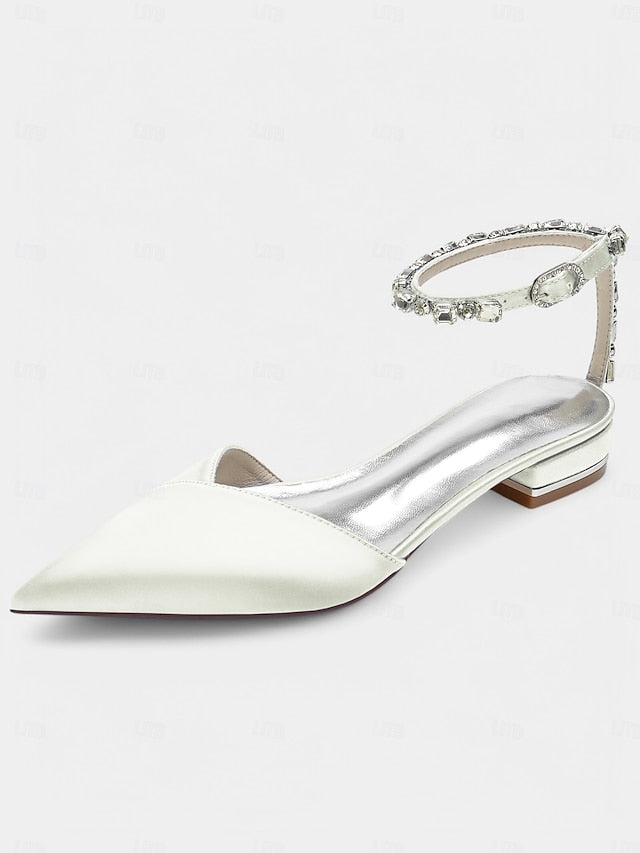 Black Crystal-Ankle with Wedding Chic – Strap Shoes Satin