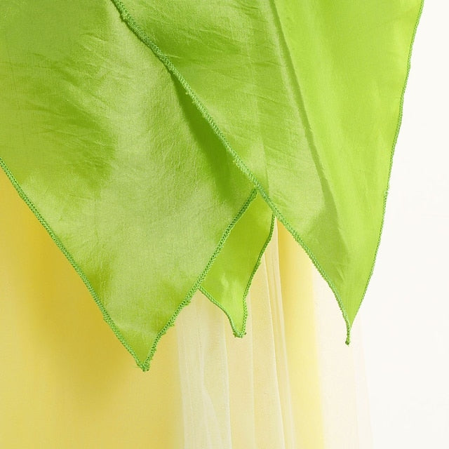 Girl Tinker Tiana Fairytale Flower Dress Princess Theme Bell