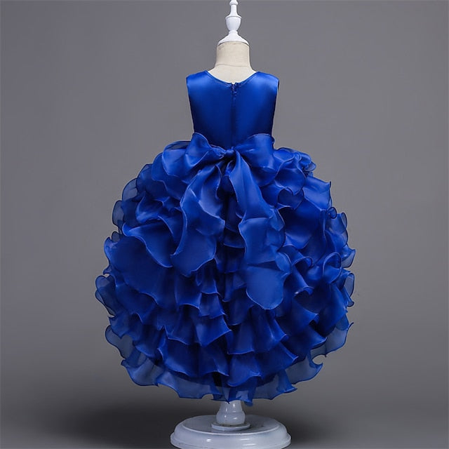 4-13 Party Floral Wedding Summer Kids Dress Ruffle Girls'
