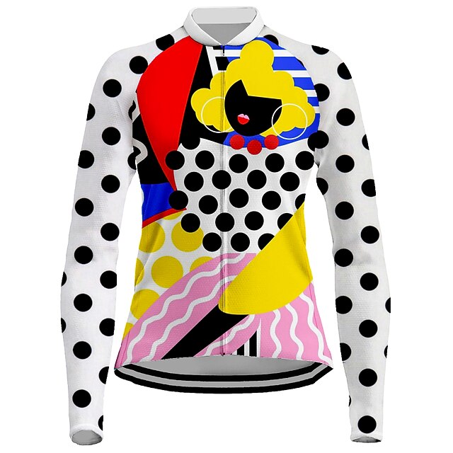 Women's Cycling Jersey Long Sleeve Bike Jersey Top with 3