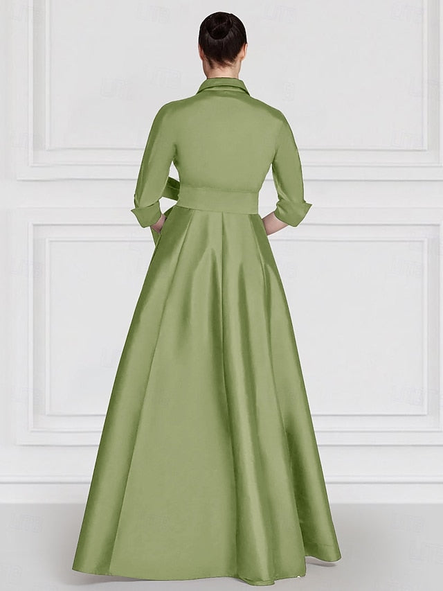 Embroidered of A-Line Bride Mother the Gown Satin Evening Floral