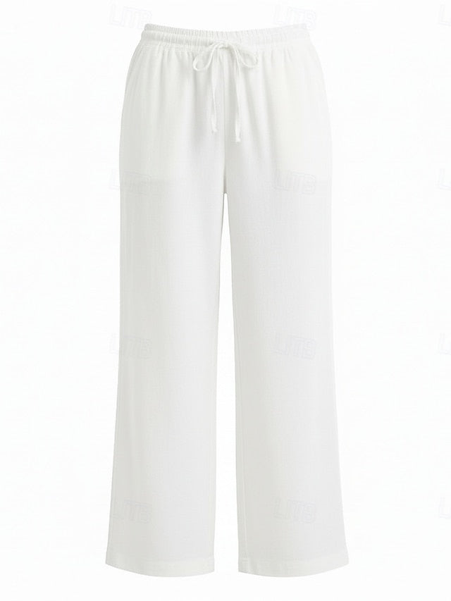 70% Linen Women's Linen Pants Culottes Wide Leg Wide Leg