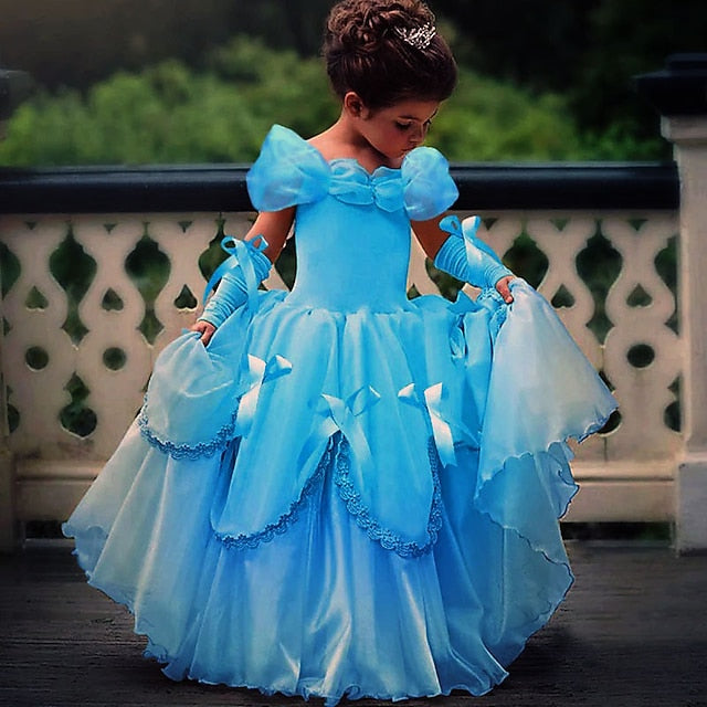 Girl's Flower Gloves Belle Princess with Off Dress