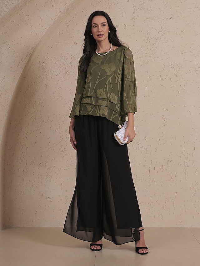 Women's Sheer Blouse Chiffon Tops Lace Asymmetric Hem